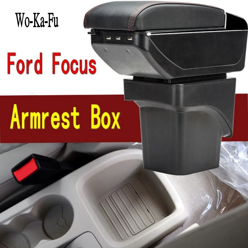 For Ford Focus 2 armrest box central Store content Storage box Ford focus armrest box with cup holder ashtray USB interface For Ford Focus 2 armrest box central Store content Storage box Ford focus armrest box with cup holder ashtray USB interface