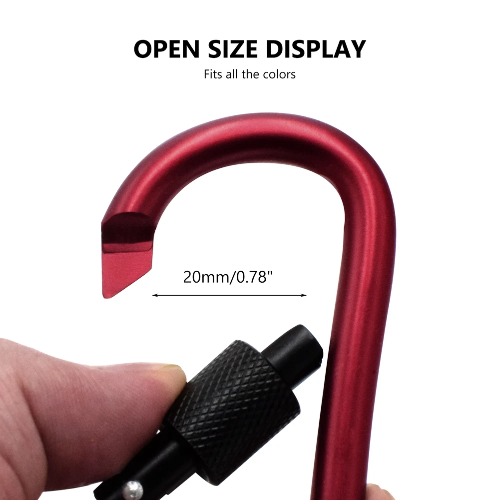 spesifikasi 5 Pcs Aluminium Alloy Carabiner D ring Clip Pram Kait Tas Gantungan Kereta Dorong Bayi Kereta Dorong Kait Belanja Aksesoris Tinggi kualitas