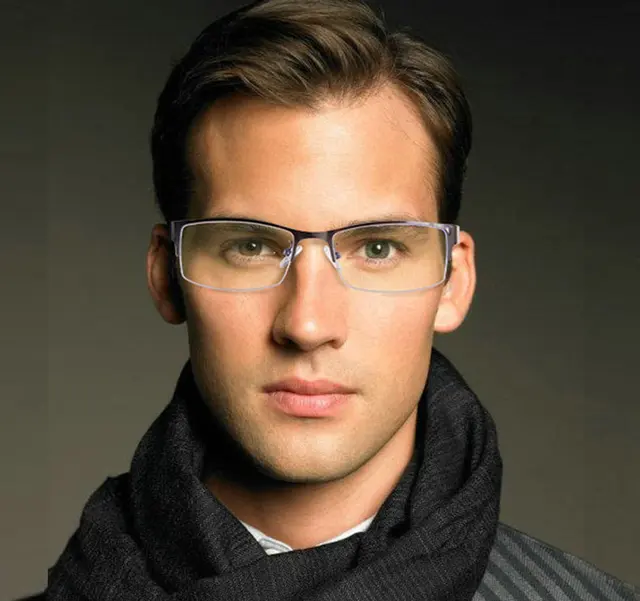 Best Offers MINCL/Men's Buiness Half Frame Glasses Frame,Blue Light Blocking Glasses Frame,Blocking Blue Light Computer Games Eyewear-gyw