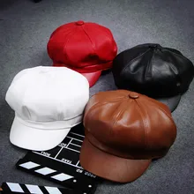 Модный крутой берет из искусственной кожи, шапка для мужчин и женщин, Gorras Planas, винтажная кожаная кепка, зимняя уличная теплая Кепка, Кепка