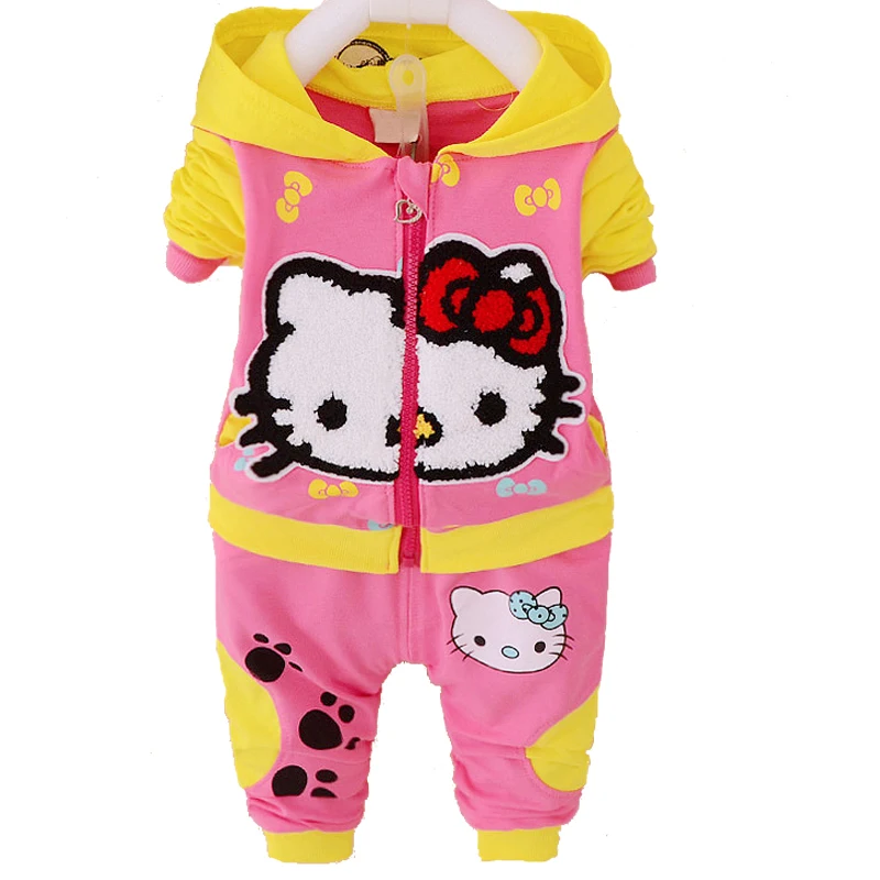 

Hello Kitty Girl Baby Clothes Sets Kids Girls Hoodies With Zipper Minnie Sweatshirt 2PCS 3PCS Children Girl Clothing Sets