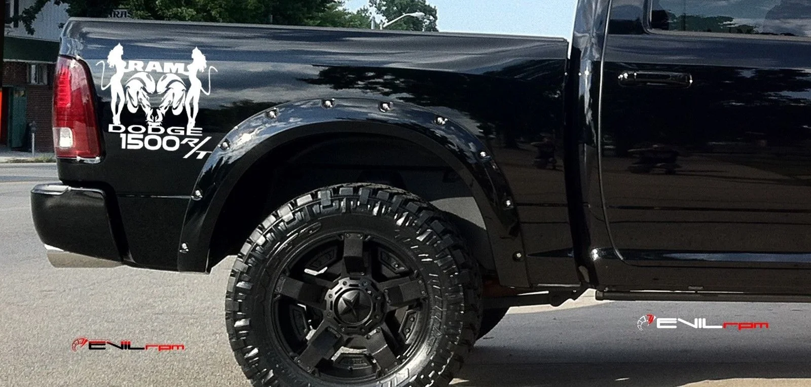 For 2Pcs/Pair Dodge Ram 1500 RT HEMI Truck Bed Box graphic decal