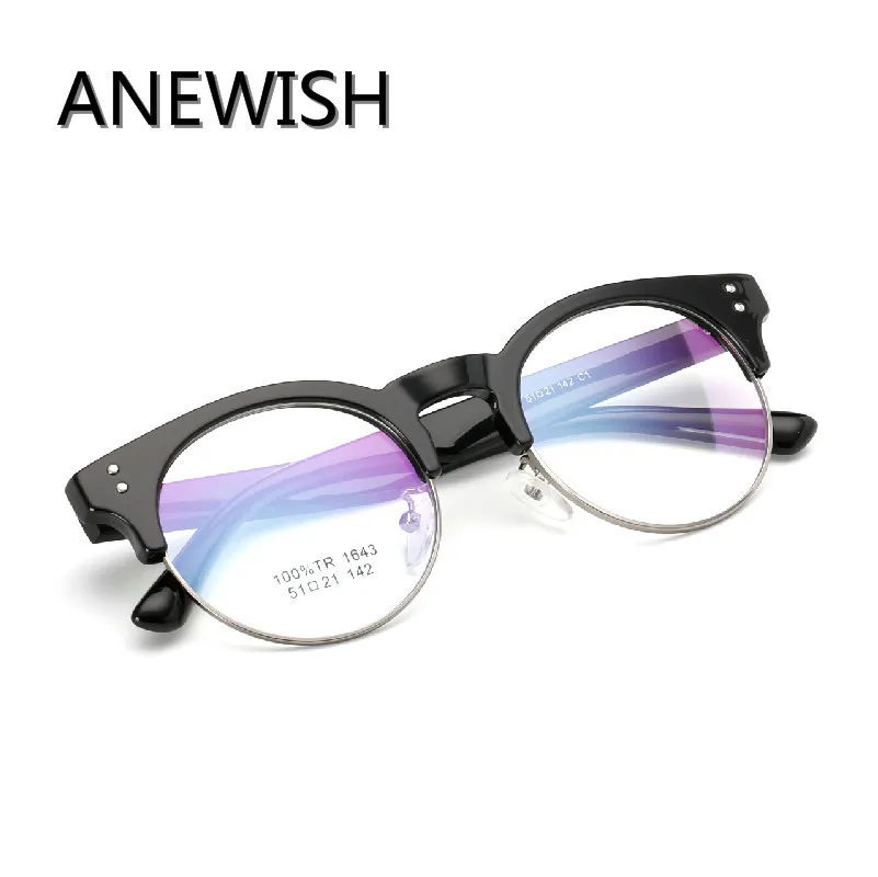 Anewish 2018 корейская мода оптических TR90 высокое качество Очки Для женщин ретро
