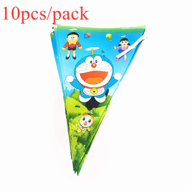 10pcs/pack Doraemon theme flags birthday party decorations banners | Дом и сад