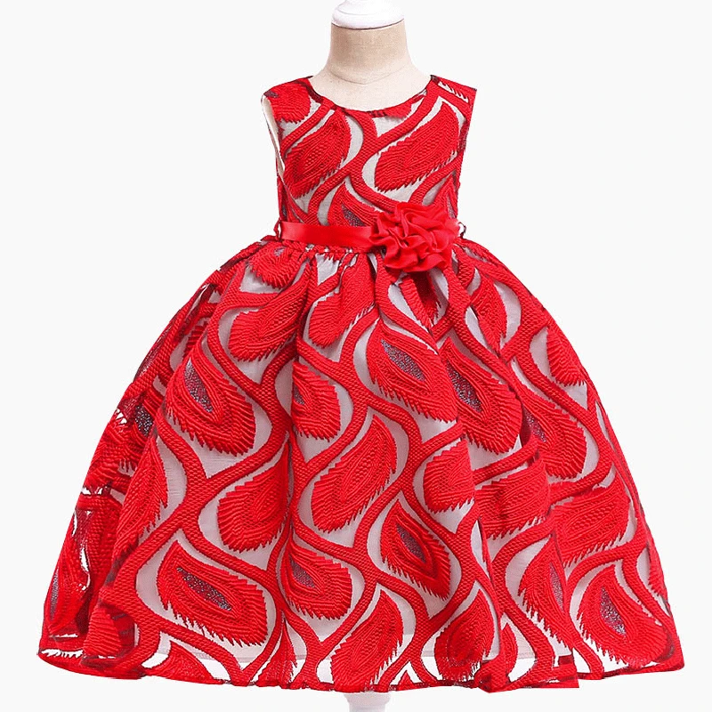 

Girls Flower Striped Dress For Girls Lace Wedding Party Dresses Kids Princess Christmas Tutu Dress Children Girls Clothing