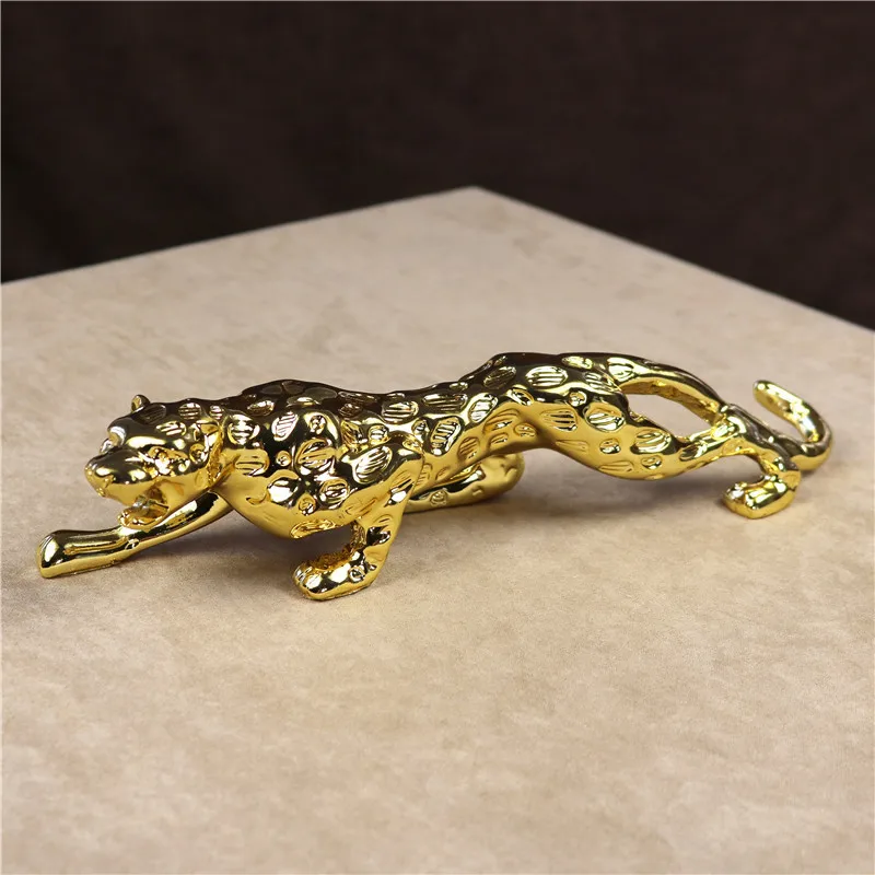 

Resin Leopard Sculpture Electroplated Panther Statue Gift And Craft Ornament Accessories Embellishment For Home And Office Decor