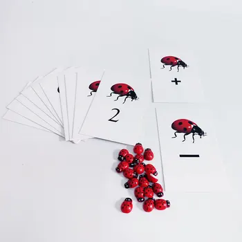 

Montessori Math Material Montessori Ladybug Number Activity Cards Set Educational Learning Toys for Toddlers MJ1044H