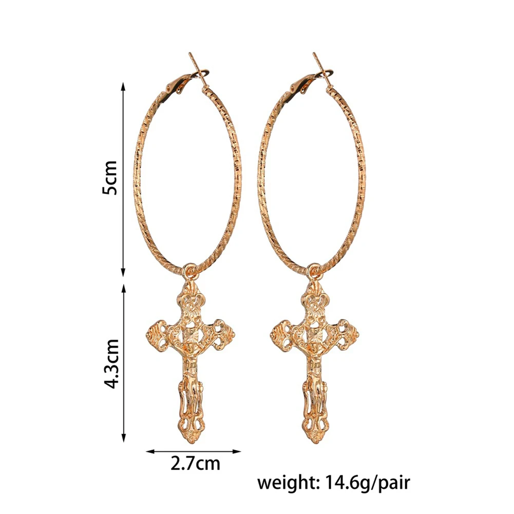 Новые Золотые сережки-крестики для женщин крест кулон серьги висячие серьги винтажные модные ювелирные аксессуары