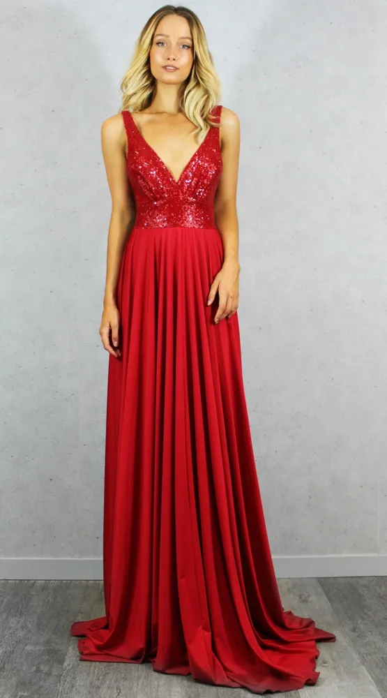 prom-dresses-NEW-A-Line-V-Neck-Sleeveless-Red-Sequin-Prom-Dresses-Pageant-Dress-Party-Evening (2)