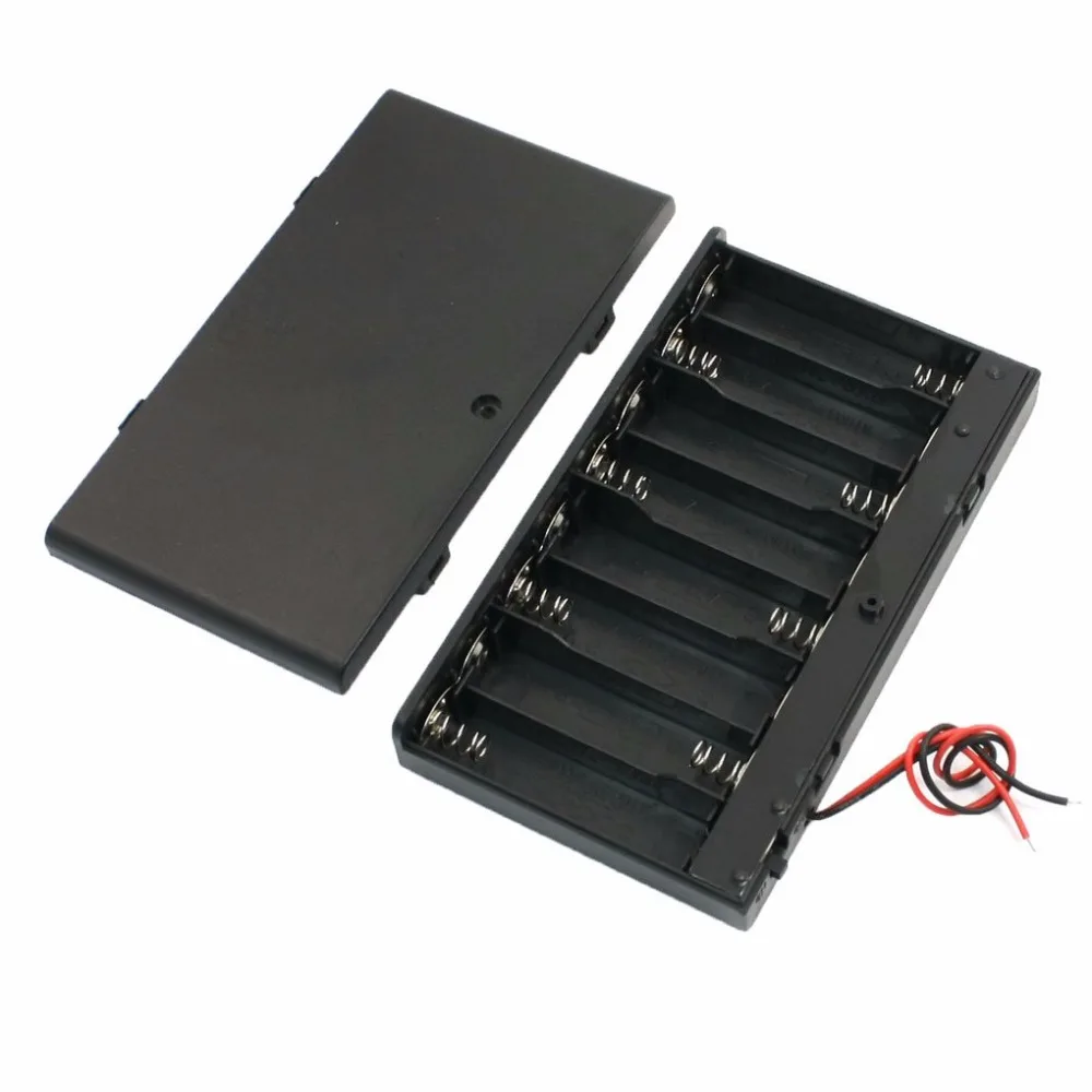 

Battery Case Spring Loaded 8 x 1.5V AA 14cm Cable Battery Case Holder Box Storage w Cover