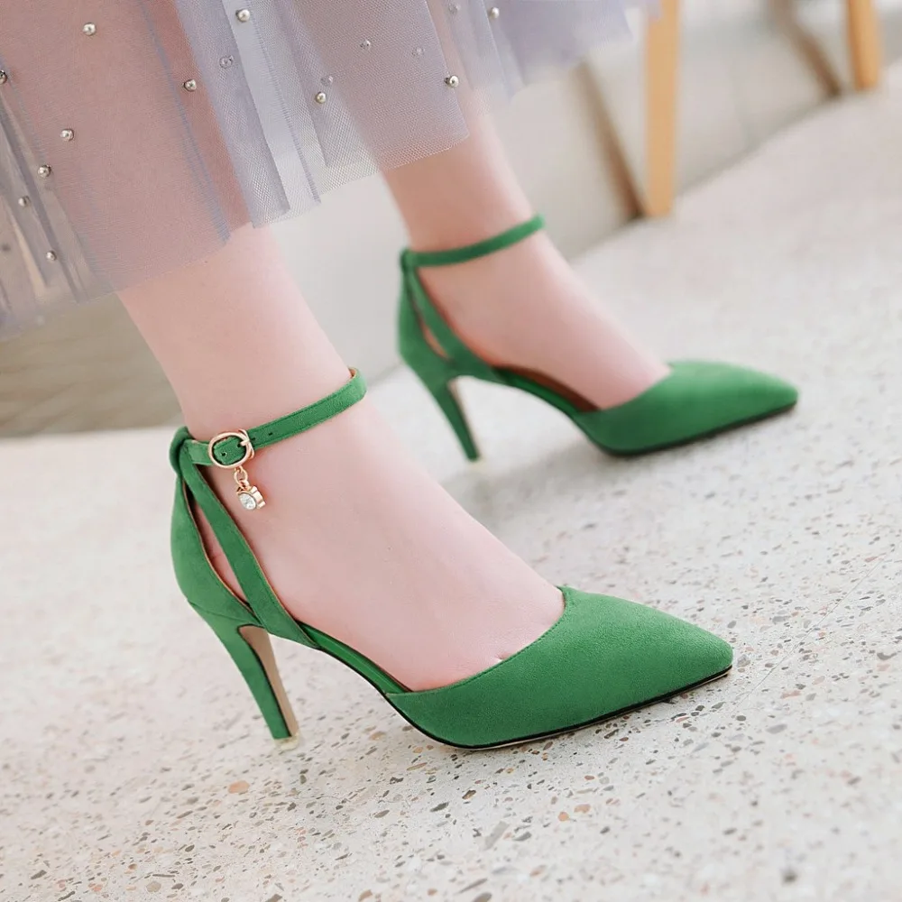 2018 новые летние сандалии с пряжкой корейские модные кашемировые туфли на высоком каблуке