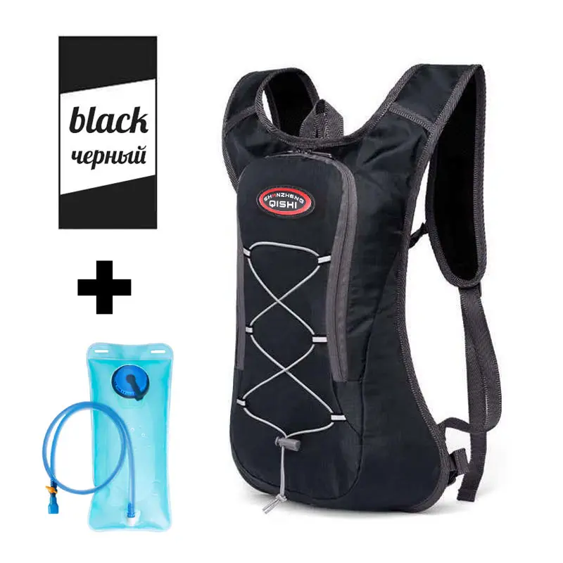 Сверхлегкий проточной водой гидратации рюкзак Для женщин Для мужчин дышащая обувь для бега спорта тропа Водонепроницаемый для верховой езды Фитнес аксессуары в упаковке - Цвет: Black-bag
