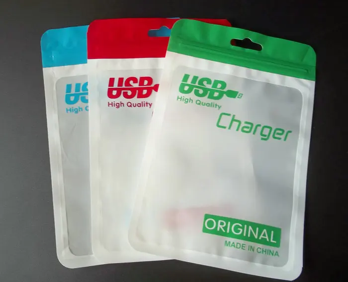 50 шт. 11*17 см прозрачная, пластиковая, молния в розницу упаковка полипропилен сумки для USB зарядное устройство кабель молния замок отверстие для подвешивания пакет сумка