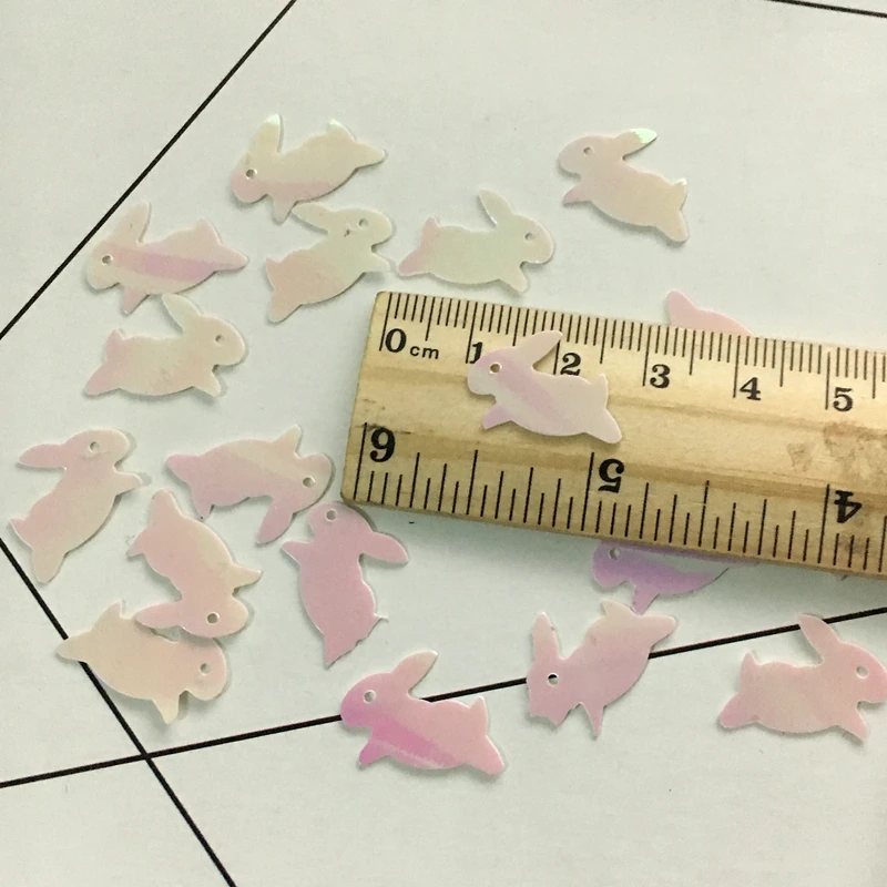 

500Pcs/lot Size 15*18mm White Rabbit shape Loose Sequins&Paillettes Sewing Embellishment Findings DIY Garment Accessories