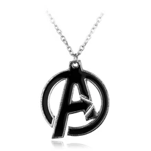 Drop Shipping The Avengers A Symbol Superhero Enamel Collares Pendant Necklace Cheap Wholesale Movie Jewelry Chain