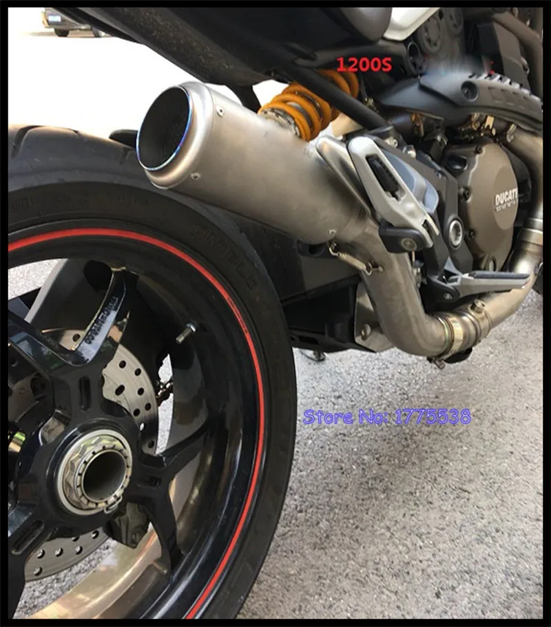 Titanium Alloy Motorcycle Exhaust Muffler Link Pipe for Ducati Monster 821 1200R 1200S 2014-2019 Exhaust Muffler Escape Mid Pipe - Image 5