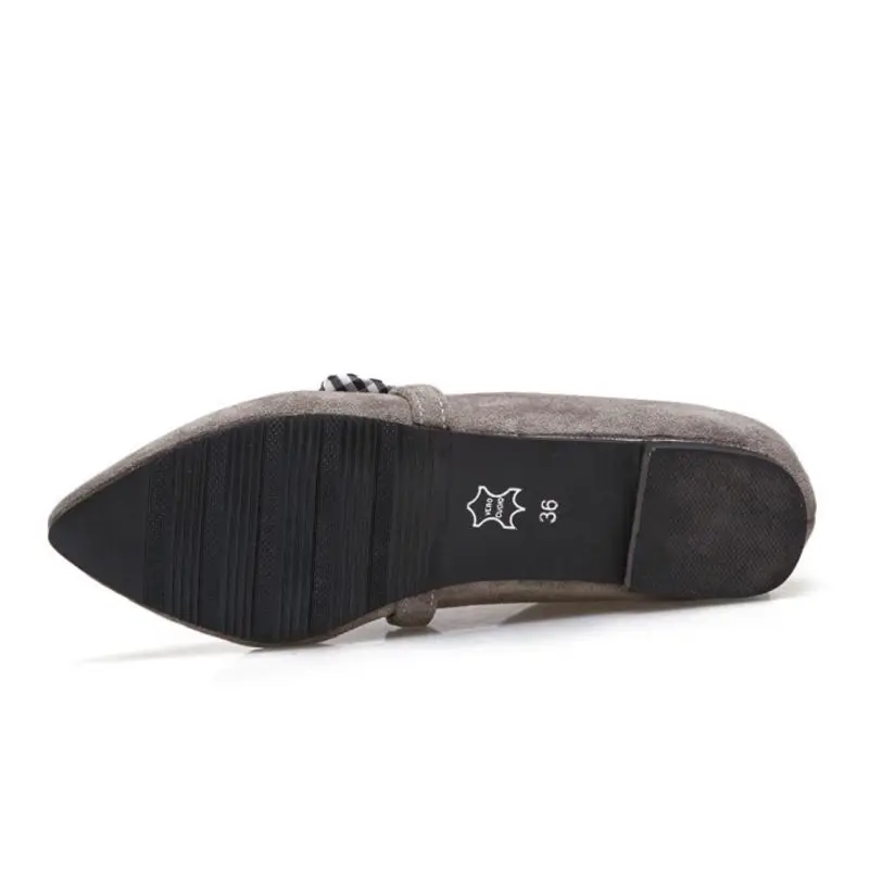 Razamaza Bout Haute Les Femmes gris Bowtie Mode Taille 32 Slip marron 43 Couleur Pointu Sur Souple Solide Plates Appartements Chaussures Noir Casual rSar4
