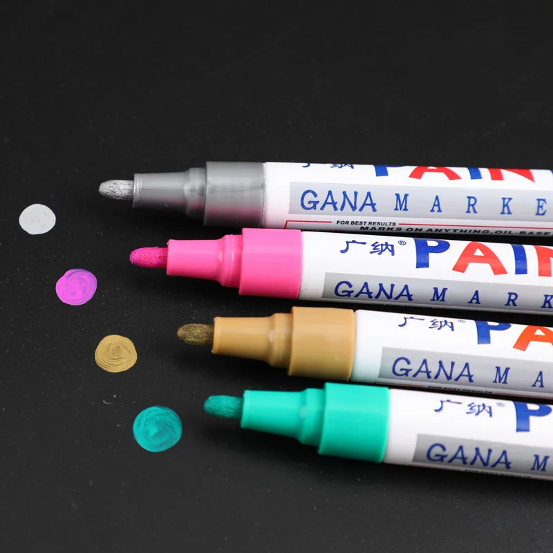 12 ярких цветных водонепроницаемых краска на масляной основе маркеры для DIY Скрапбукинг альбом автомобиль граффити Рисование Канцелярские Декоративные Ручки