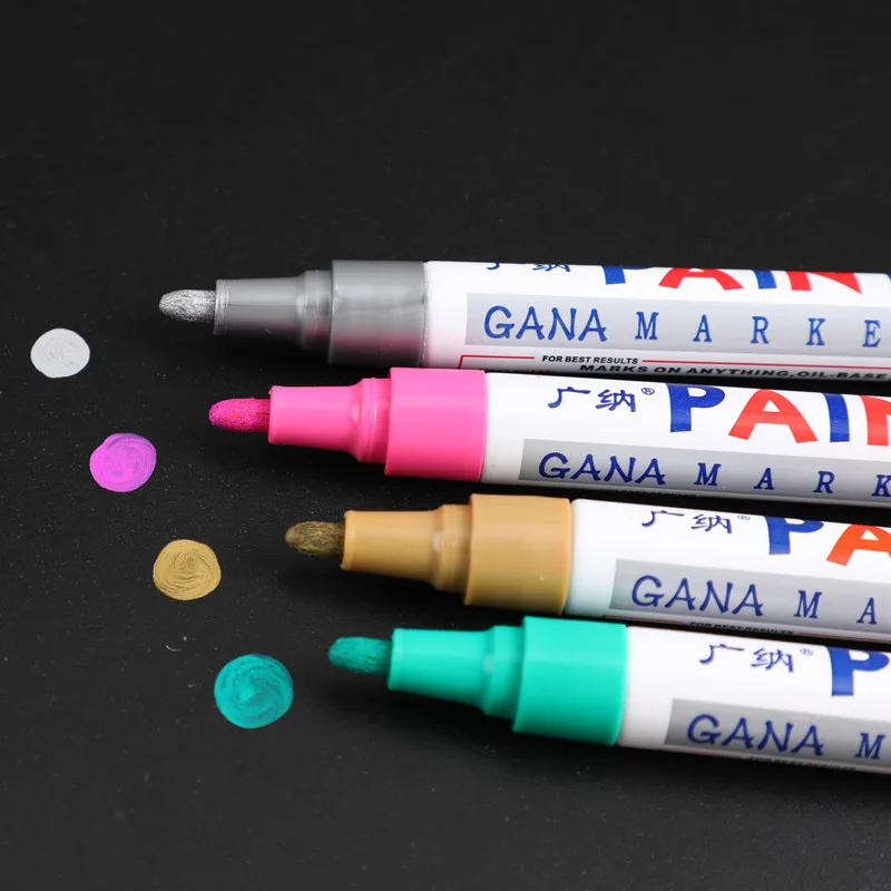 Colorido à Prova Água à Base de Óleo Marcadores para Faça Vibrante Dwaterproof Tinta Você Mesmo Scrapbooking Álbum Carro Graffiti Desenho Papelaria Decoração Canetas 12 25 à base de óleo tinta marcadores para