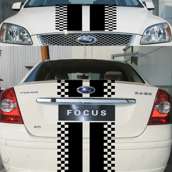 

Car Grids racing sport flags 19''(w) Front Trunk Decal for Focus Vinyl Sticker ZC672