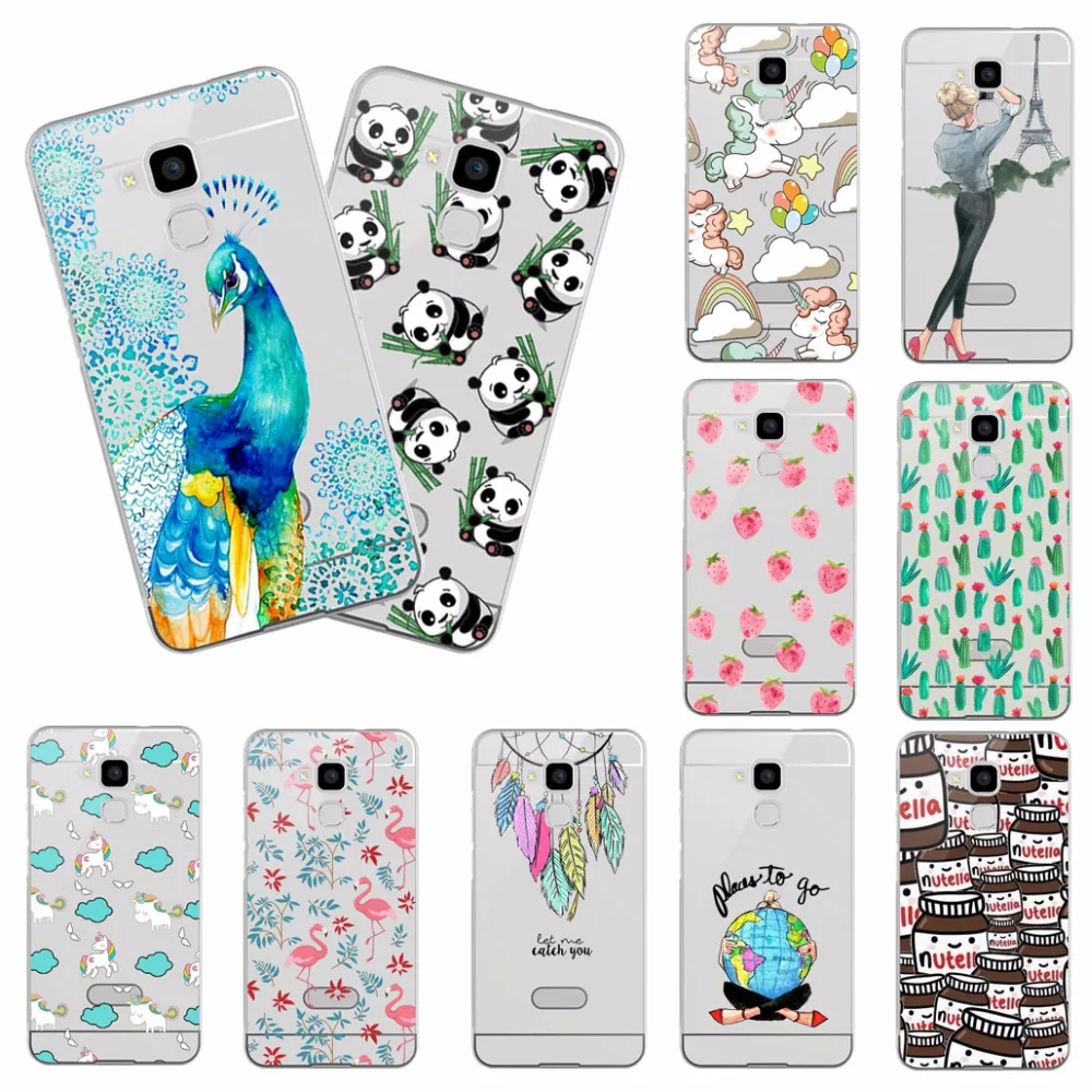 

5.2 inch Soft Silicone TPU Phone Cover Case For Huawei GT3 GT 3 5.2" Colorful Pattern Soft Phone Cases Back Cover For Huawei GT3