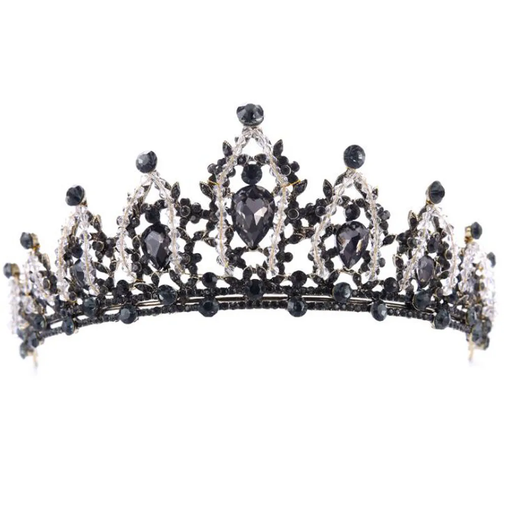 

MHS.SUN European Styles Black Gothic Hair Jewelry Crystal Tiaras And Crowns For Wedding/Party Women Hair Accessories 1PC/lot