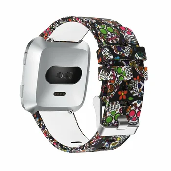 

Floral Printed Band For Fitbit Versa Bands, Flower Silicone Replacement Bands Wristband Bracelet Strap For Fitbit Versa Bands