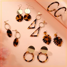 Новинка, 17 км, Boho, акриловая смола, длинные висячие серьги для женщин, Bijoux, треугольные круглые висячие серьги, богемные Модные женские ювелирные изделия