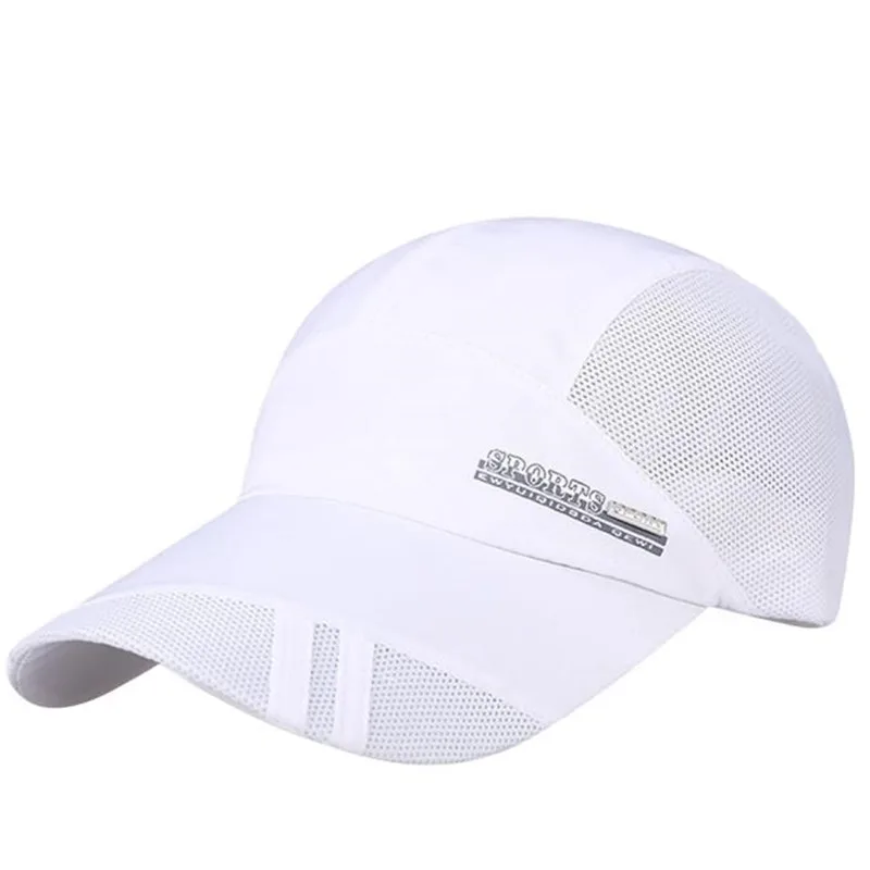 

Adult unisex Mesh Hat Quick-Dry Collapsible Sun Hat Outdoor Sunscreen Baseball Cap men's cap casquette homme white