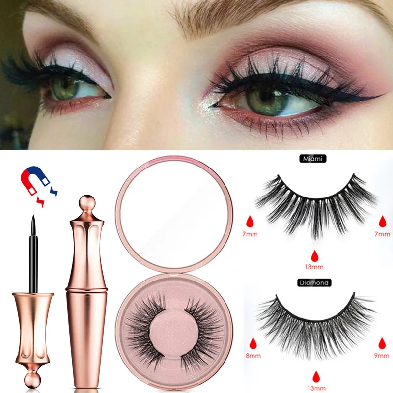 

1 Pair Magnetic False Eyelashes Waterproof Magnetic Eyeliner Easy To Operate NO Glue Magnetic Lashes Extension Makeup Supplies