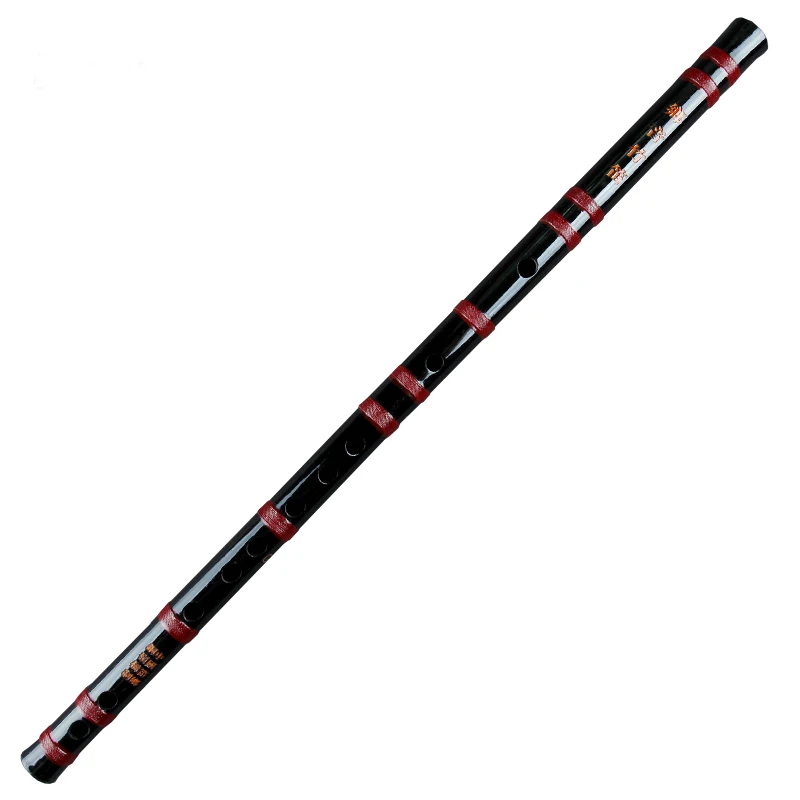 

Black Bamboo Flute with Red Lines Musical Instruments Chinese Handmade Woodwind Instrument Flute