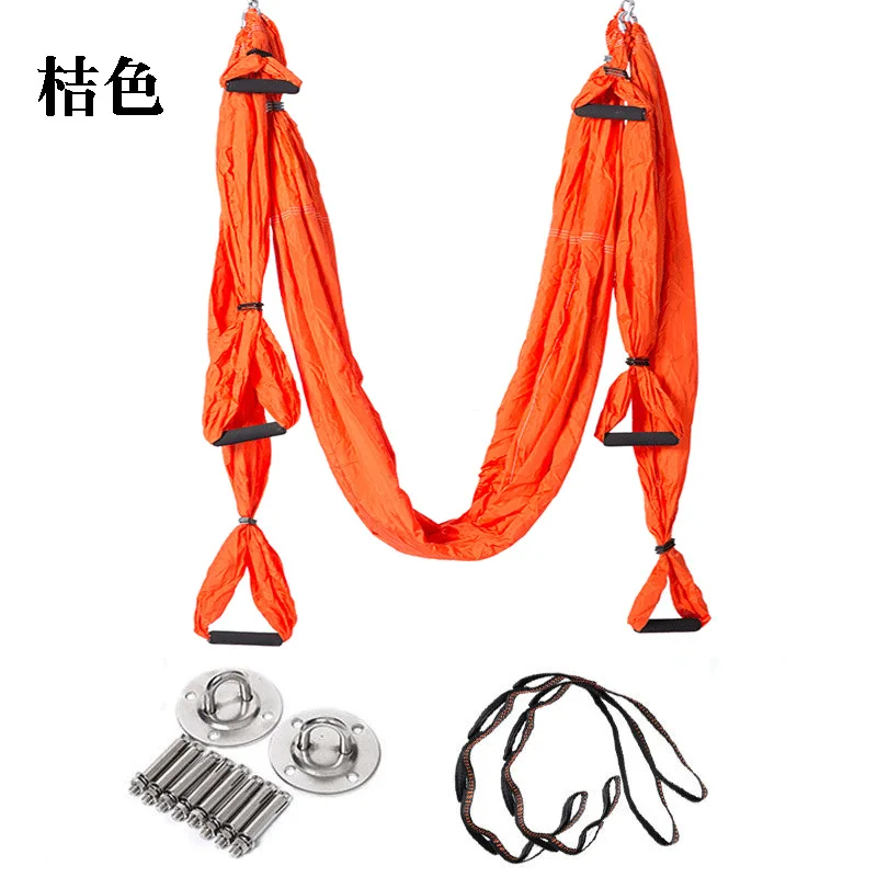 Anti-gravity Aerial Yoga Hammock Set Yoga Belt Flying Yoga Hammock for Pilates Body Building Yoga Swing With HangingTray - Цвет: 9