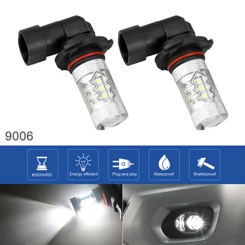 

2 Pcs 9006 12V 50W 500 LM 6000K White Highlighting Automobile IP65 LED Headlights Fog Lamp Light Bulbs Fit for All Car