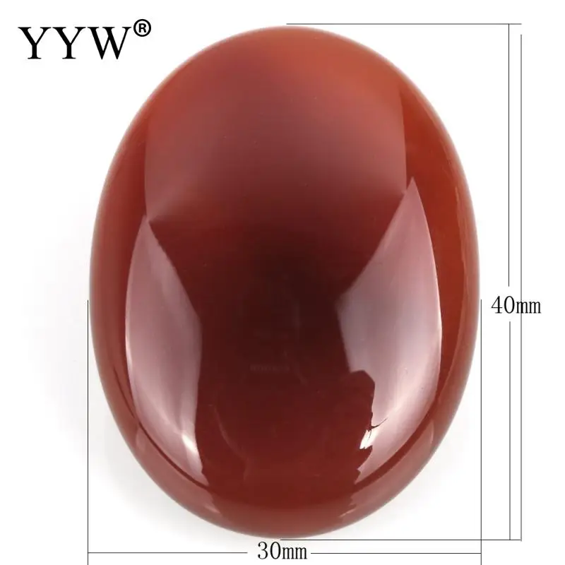 

New Fashion 1PC 30x40mm Flat Back Stone Cabochons Cameo Red Stone Agates Oval Cabochon for Charm Pendant Jewelry DIY Making