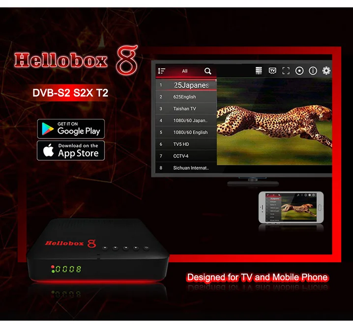

DVB-S2+DVB-T2 RECEIVER HELLOBOX8