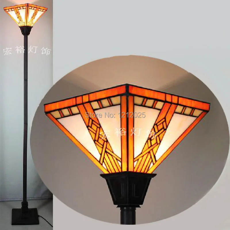 Aliexpress.com : Buy Tiffany Style Floor Lamp Torchiere Stand ... - Aliexpress.com : Buy Tiffany Style Floor Lamp Torchiere Stand Uplighter  Living Room Bedside Stained Glass Lampshade Lighting Geometry Patterns  Orange from ...