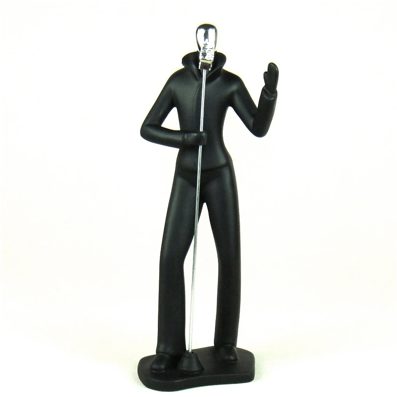 

Abstract Violin Player Figurine Vocalist Electroplated Resin Bass Player Statue Saxophone Music Ornament Craft Home Decor Bar
