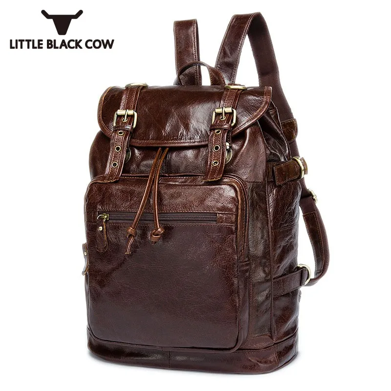 

Italian Classic Designer Business Trip 100% Real Leather Travel Backpack Male Preppy Style Teenager School Backpack Casual Bags