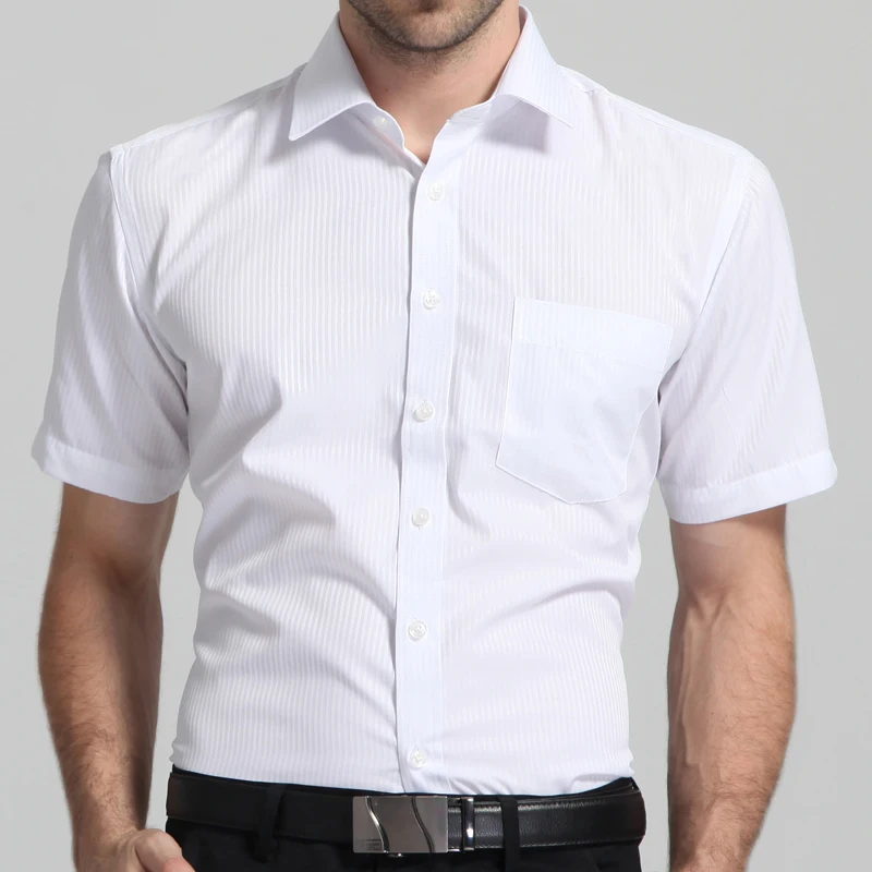 Aliexpress.com : Buy Men's Regular fit Short Sleeve Solid/Twill/Striped ...