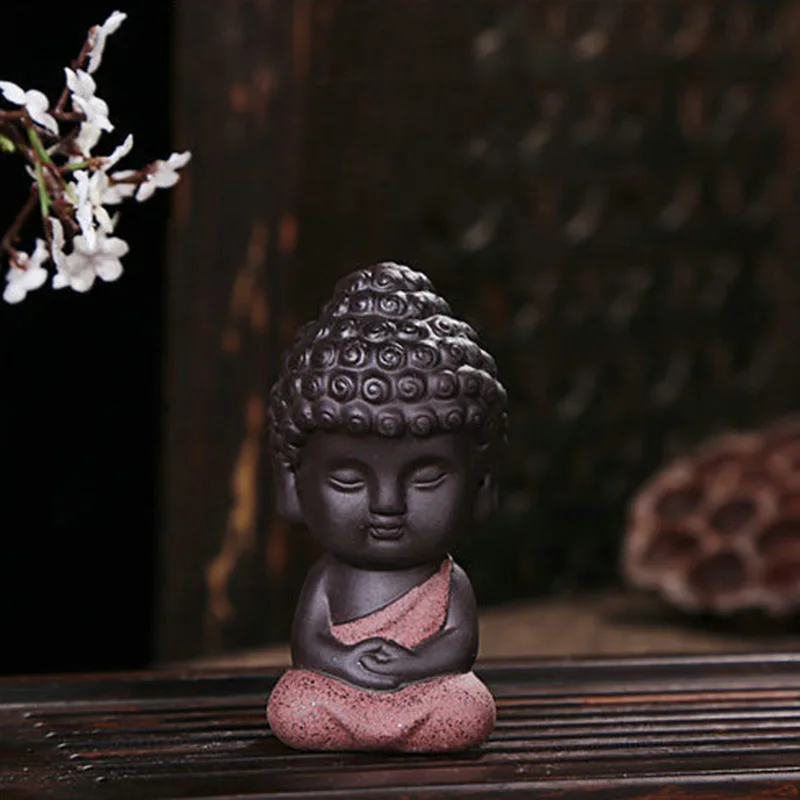 

1 PC New Small Buddha Statue Monk Figurine India Mandala Tea Ceramic Crafts Home Decorative Ornaments Miniatures P50