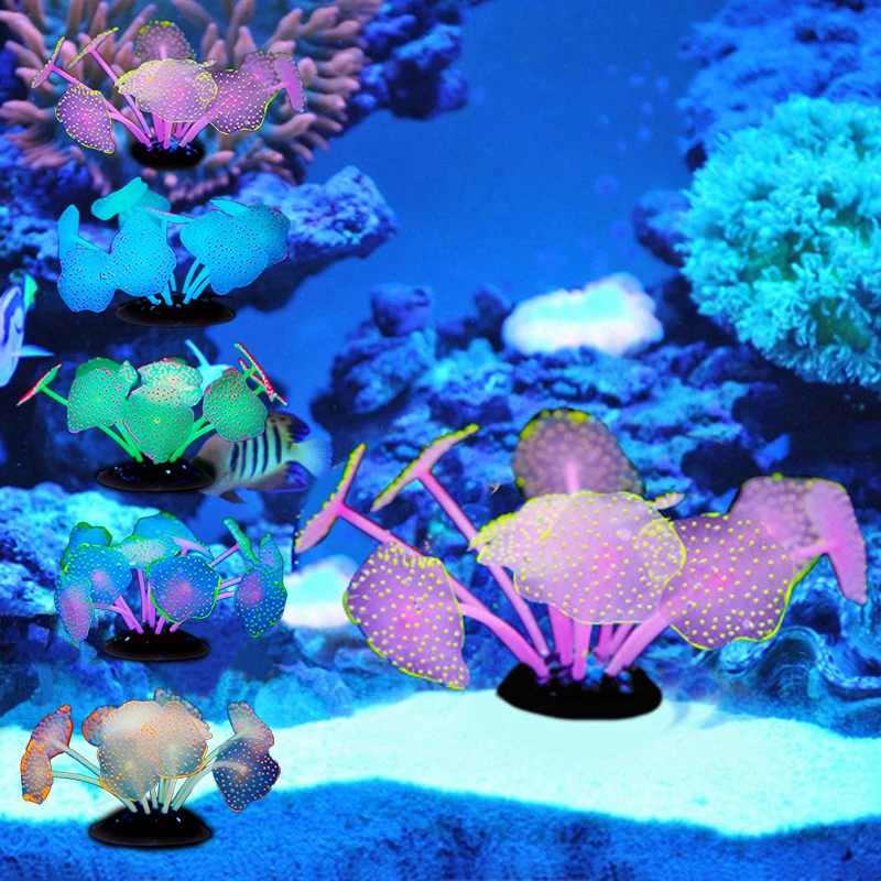 10*16cm Coral Aquarium Artificial Coral Silicone Plant With Sucker Ornament Water Landscape