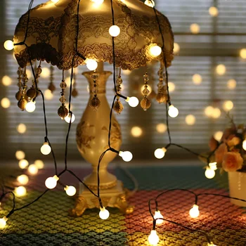 

1.5M 3M 6M Waterproof LED Ball String Lights Battery or USB Powered For Christmas Tree Wedding Home Indoor Decoration Led String