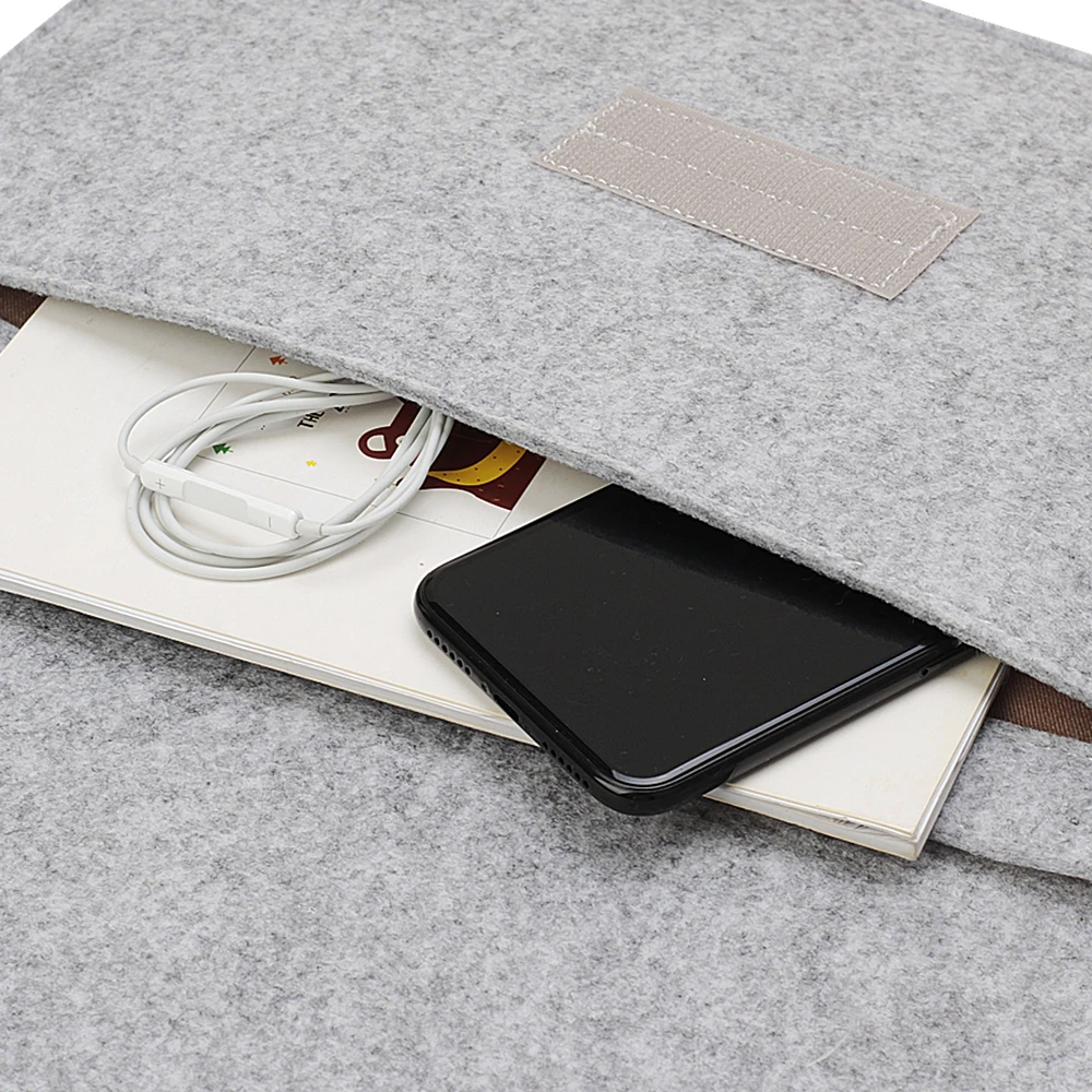 Soft Wool Felt For Macbook Air 13 Laptop Sleeve Case for Macbook Air 13 A1466 A1369 Sleeve Cover USB Charger Mouse Pouch Bag (8)