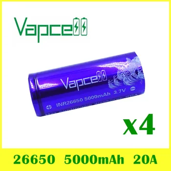

4pcs VAPCELL INR26650 5000mAH 20A HIGH POWER large capacity and high discharge lithium E-CIG IMR BATTERY vs Keeppower