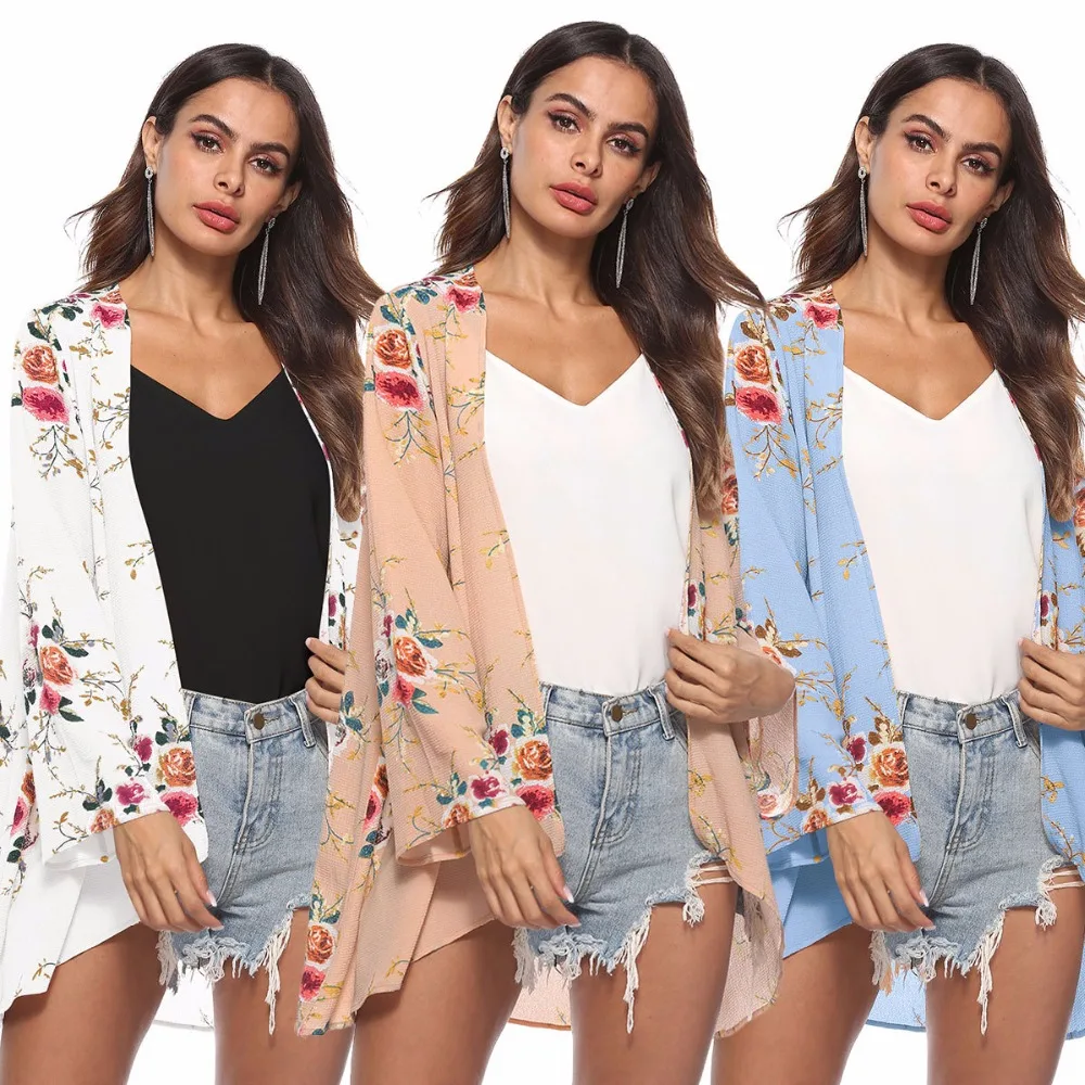 

New spring and summer fashion hot casual women's jacket sexy long-sleeved printed women's shirt loose women's cardigan shirt
