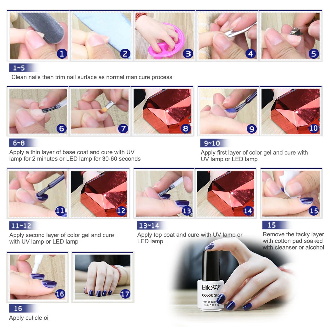 Elite99, 7 мл, Гель-лак для ногтей, замачиваемый, УФ светодиодный гель для ногтей, эмаль, Полупостоянный Гель-лак, классический цветной гель для макияжа ногтей