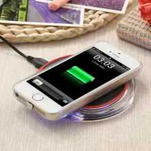 Светодиодный беспроводной планшет зарядное устройство Qi телефон зарядное устройство для iPhone 6 6 S 5 SE 5s беспроводной набор для зарядки с противоскользящей основой