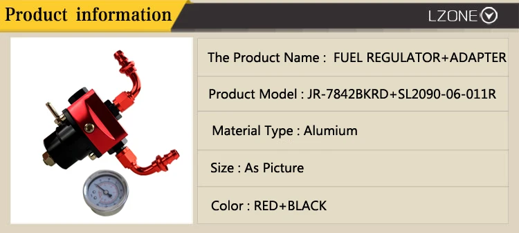 LZONE-DIY черный и красный fpr AN6 фитинг EFI регулятор давления топлива Универсальный с 2 шт нажимной замок шланга концевые фитинги и манометр