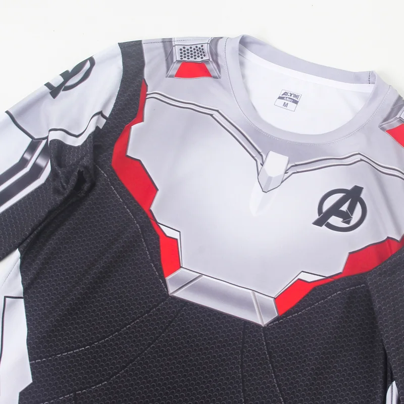 Avengers Endgame Quantum Realm Advanced Tech T-shirt Superhero Cosplay Costume Tops