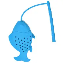 Силиконовое чайное ситечко в форме рыбы многоразовое ситечко для чая с животными зеленый чайный аппарат для фильтрации кухонного инструмента